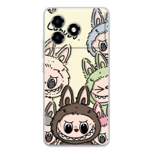 Чехол с Лабубу на ZTE Blade A36 (Коллаж Лабубу)