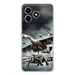 Чехол с мемами тралалело тралала для ZTE Blade A36 – Гусини и крокодило