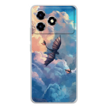 Чохол з принтом дракон Беззубик ZTE Blade A36Ukraine – Беззубик в небі