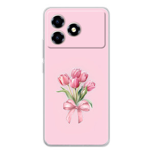 Чехол с розовым рисунком для ZTE Blade A36