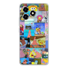 Силиконовый чехол Спанч Боб на ZTE Blade A36 (Комиксы Спанч Боб)