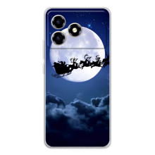 Новогодние Чехлы для ЗТЭ Блейд А36 (VPrint) (Санта - луна)