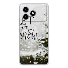 Новогодние, Праздничные Чехлы для ZTE Blade A36 - 2024 год (Let it snow)