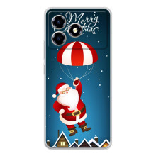 Чехол с зимним принтом для ZTE Blade A36 – Дед Мороз