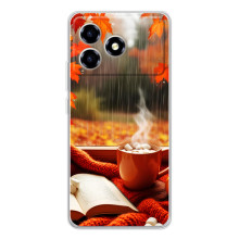 Чехол с уникальным дизайном «Осень с кофе» для ZTE Blade A36 – Кофе и дождь