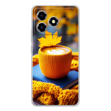 Чехол с уникальным дизайном «Осень с кофе» для ZTE Blade A36 – Кофе с жёлтым