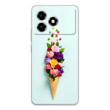 Чохли з тематикою "КВІТИ" на ZTE Blade A36 (Квітка-морозиво)