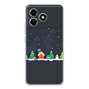 Силиконовый бампер на рождество для ZTE Blade A36 – Город зимний