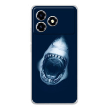 Силіконовий бампер з картинкою звірів для ZTE Blade A36 (Пащу Акули)