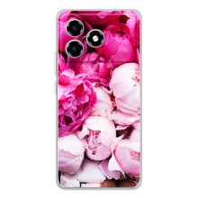 Силіконовий бампер з принтом (квіточки) на ТЕЗИ Блейд А36 (Півонії)