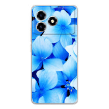 Силіконовий бампер з принтом (квіточки) на ТЕЗИ Блейд А36 (Сині квіти)