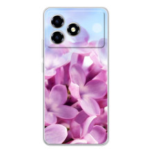 Силіконовий бампер з принтом (квіточки) на ТЕЗИ Блейд А36 (Бузкові квіти)