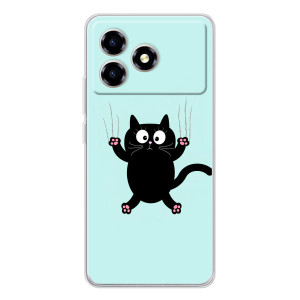 Силиконовый чехол с котиком для ZTE Blade A36 (Падающий кот)