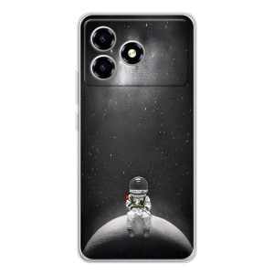 Силиконовый Чехол с принтом "Космонавты" на ZTE Blade A36 – Космонавт романтик