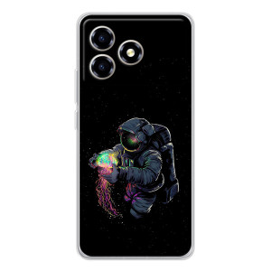 Силиконовый Чехол с принтом "Космонавты" на ZTE Blade A36 – В руках земля