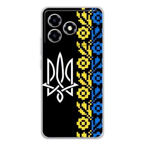 Силиконовый Чехол на ZTE Blade A36 (Герб и вышыванка)