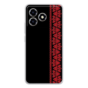 Силиконовый Чехол на ZTE Blade A36 (Красная Вышиванка)