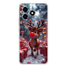 Яркий чехол для ZTE Blade A36 с Зимними Оленятами (Олень среди подарков)