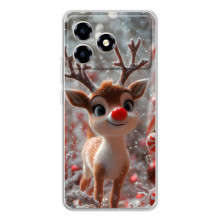 Яркий чехол для ZTE Blade A36 с Зимними Оленятами (Олень с носом)