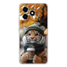 Друкований чохол 'Звірята з кавою' для ZTE Blade A36 (Тигр з кавою)
