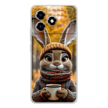 Друкований чохол 'Звірята з кавою' для ZTE Blade A36 (Зайчик з кавою)