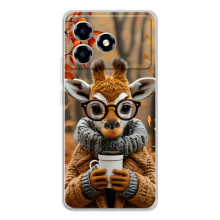 Друкований чохол 'Звірята з кавою' для ZTE Blade A36 (Жираф з кавою)