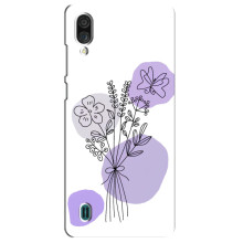 Силиконовый чехол с принтом в цветах на ZTE Blade A51 Lite – Фиолетовый букет
