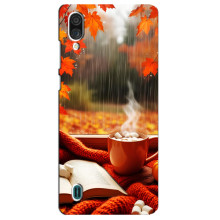 Чехол с уникальным дизайном «Осень с кофе» для ZTE Blade A51 Lite – Кофе и дождь