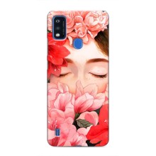 Чехлы (ART) Цветы на ZTE Blade A51 (VPrint) (Глаза в цветах)