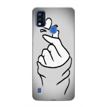 Чехол с принтом для ZTE Blade A51 (AlphaPrint - Знак сердечка) – Значок Love