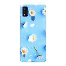 Чехол с Цветами для ZTE Blade A51 (ромашки на голубом)