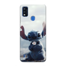 Чехол с рисунком Стич для ZTE Blade A51 – Стич с цветочком