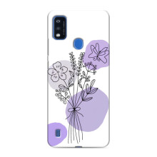 Силконовий чохол з принтом в квітах на ZTE Blade A51 – Фіолетовий букет