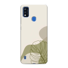 Силконовий чохол з принтом в квітах на ZTE Blade A51 – Монстера зелена