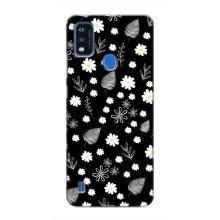 Чехлы с тематикой "ЦВЕТЫ" на ZTE Blade A51 (цветение на чорном)