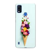 Чехлы с тематикой "ЦВЕТЫ" на ZTE Blade A51 (Цветок-мороженное)