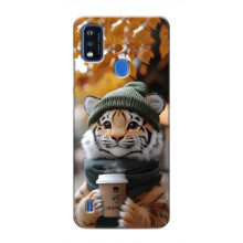 Друкований чохол 'Звірята з кавою' для ZTE Blade A51 – Тигр з кавою