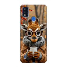 Друкований чохол 'Звірята з кавою' для ZTE Blade A51 – Жираф з кавою