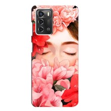 Чехлы (ART) Цветы на ZTE Blade A52 (VPrint) (Глаза в цветах)