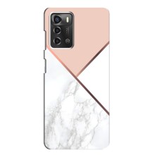 Мраморный чехол на ZTE Blade A52 (VPrint) (Тройной мрамор)
