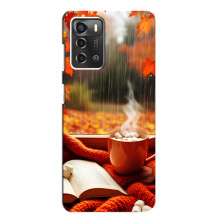 Чохол з унікальним дизайном 'Осінь з кавою' для ZTE Blade A52 – Кава і дощ