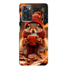 Друкований чохол 'Звірята з кавою' для ZTE Blade A52 – Білка з кавою