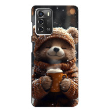 Друкований чохол 'Звірята з кавою' для ZTE Blade A52 – Мішка з кавою