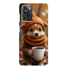 Друкований чохол 'Звірята з кавою' для ZTE Blade A52 – Песик з кавою