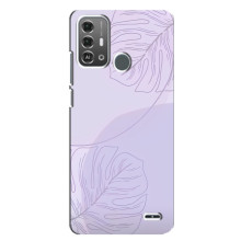 Чехол цветочный дизайн для ZTE Blade A53 Pro – Монстера фиолетовая
