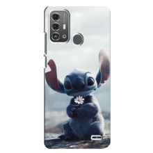 Чехол с рисунком Стич для ZTE Blade A53 Pro – Стич с цветочком