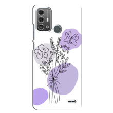 Силконовий чохол з принтом в квітах на ZTE Blade A53 Pro – Фіолетовий букет