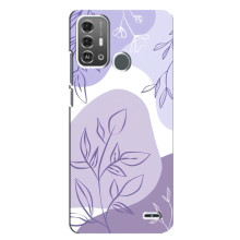 Силконовий чохол з принтом в квітах на ZTE Blade A53 Pro – Фіолетовий дизайн