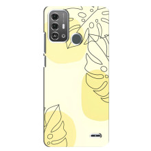 Силиконовый чехол с принтом в цветах на ZTE Blade A53 Pro