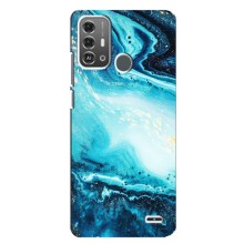 Мраморный чехол на ZTE Blade A53 Pro (VPrint) (Голубой мрамор)